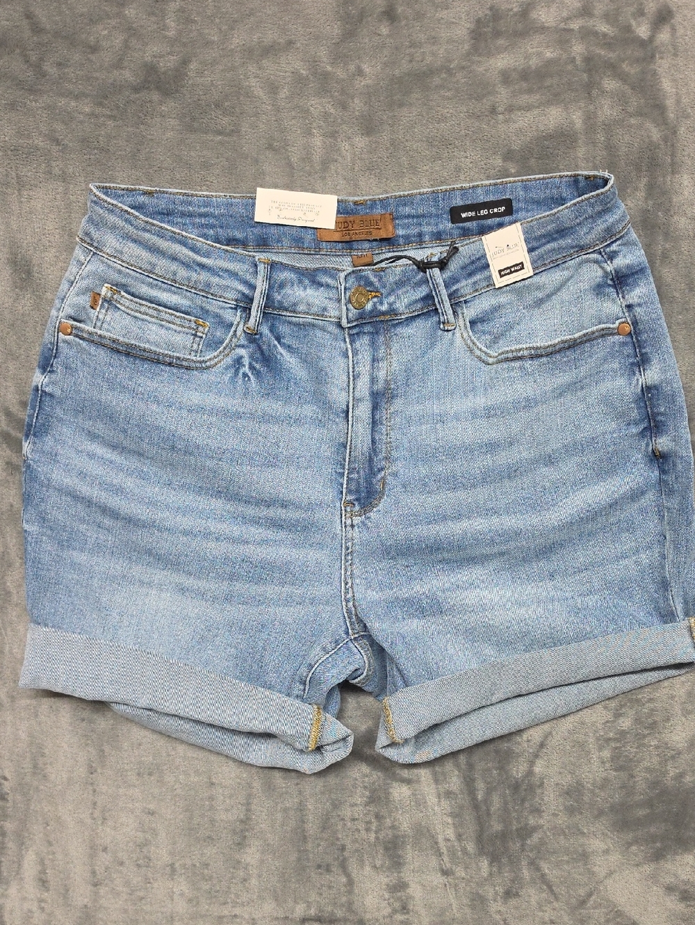 Judy Blue Light Blue Rolled Hem Denim Shorts sz 18W